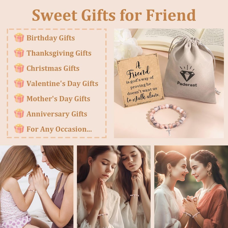 Paderast Christian Christmas Gifts for Women, Religious Cross Bracelet Gifts for Women/Daughter/Friend/Sister/Grandma/Granddaughter/Godmother/Her, Inspirational Birthday Faith Based Jewelry Stocking Stuffers Gifts - Image 5